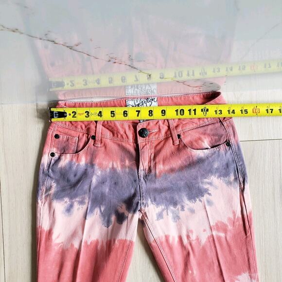 Revolution Revolt Jeans Womens 1 Pink Tie Dye Straight Leg Tapered Pants 27x28 - Picture 7 of 13